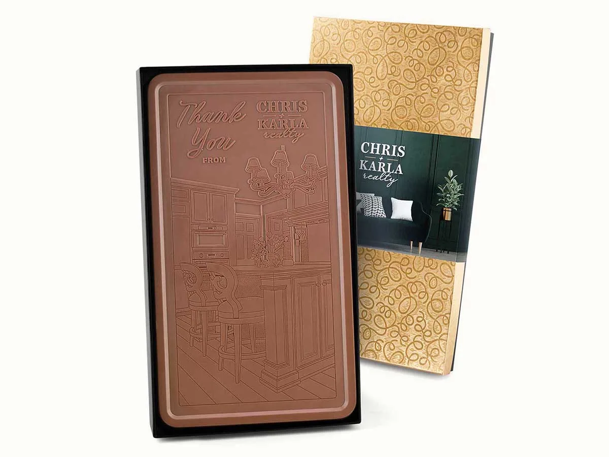 Giant 2lb. Engraved Chocolate Bar with Classic Custom Packaging view 7
