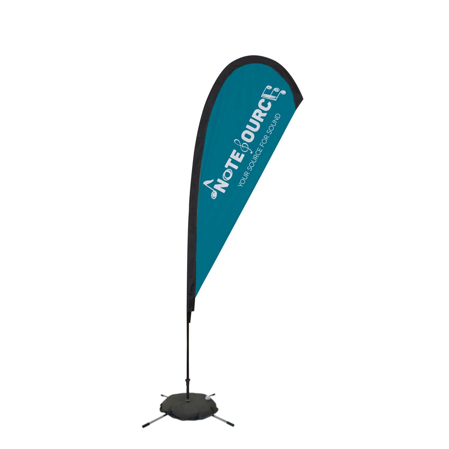 8' Elite Teardrop Nylon Sail Sign Flag, 1-Sided, Scissor