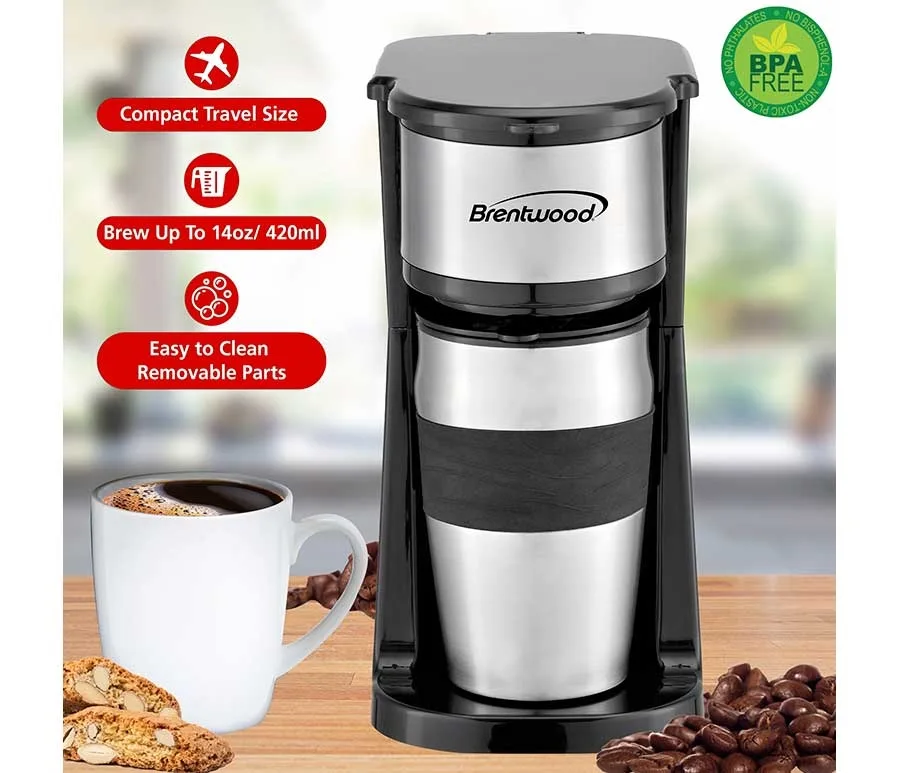 Single Cup Coffee Maker w/Travel Mug