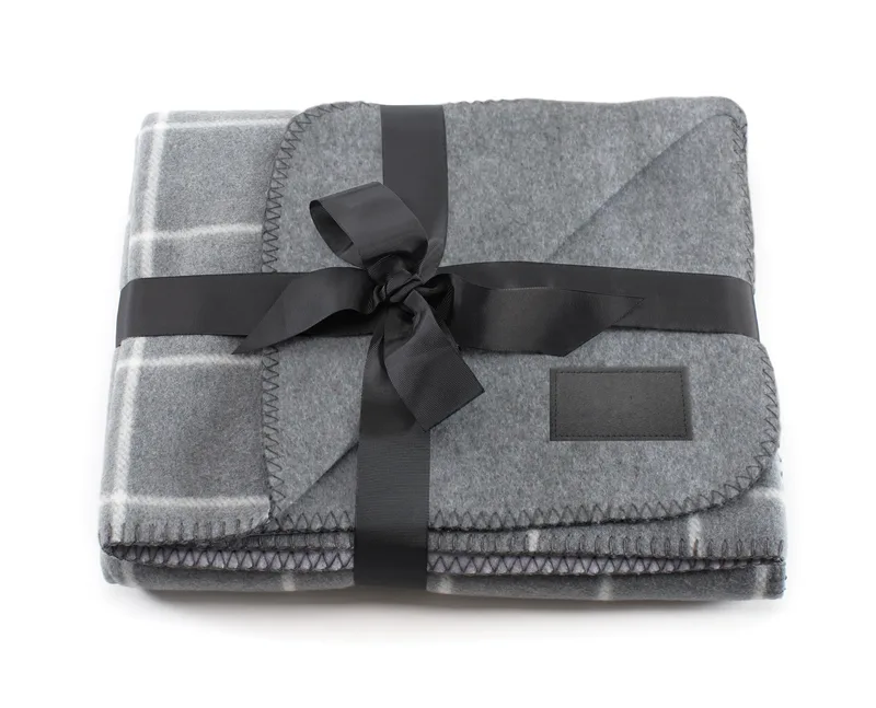 The Euro Throw - Gray Plaid (Laser Patch)