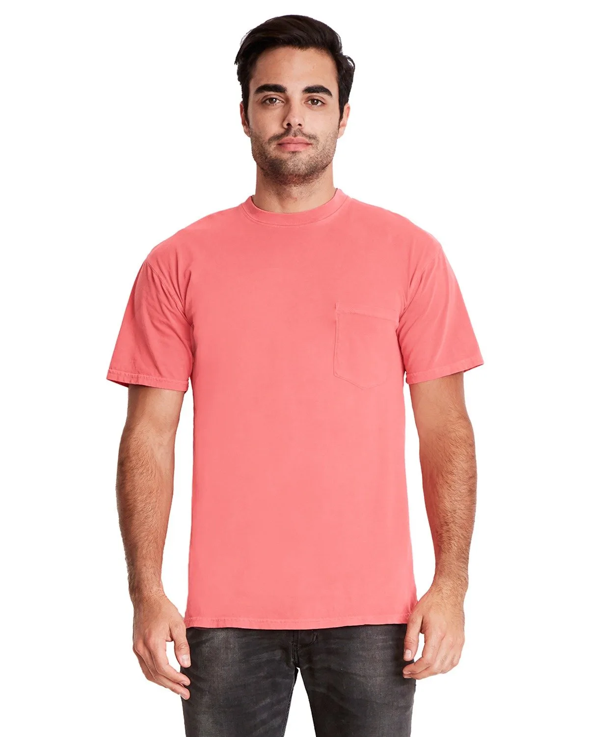NEXT LEVEL APPAREL Adult Inspired Dye Crew with Pocket view 3