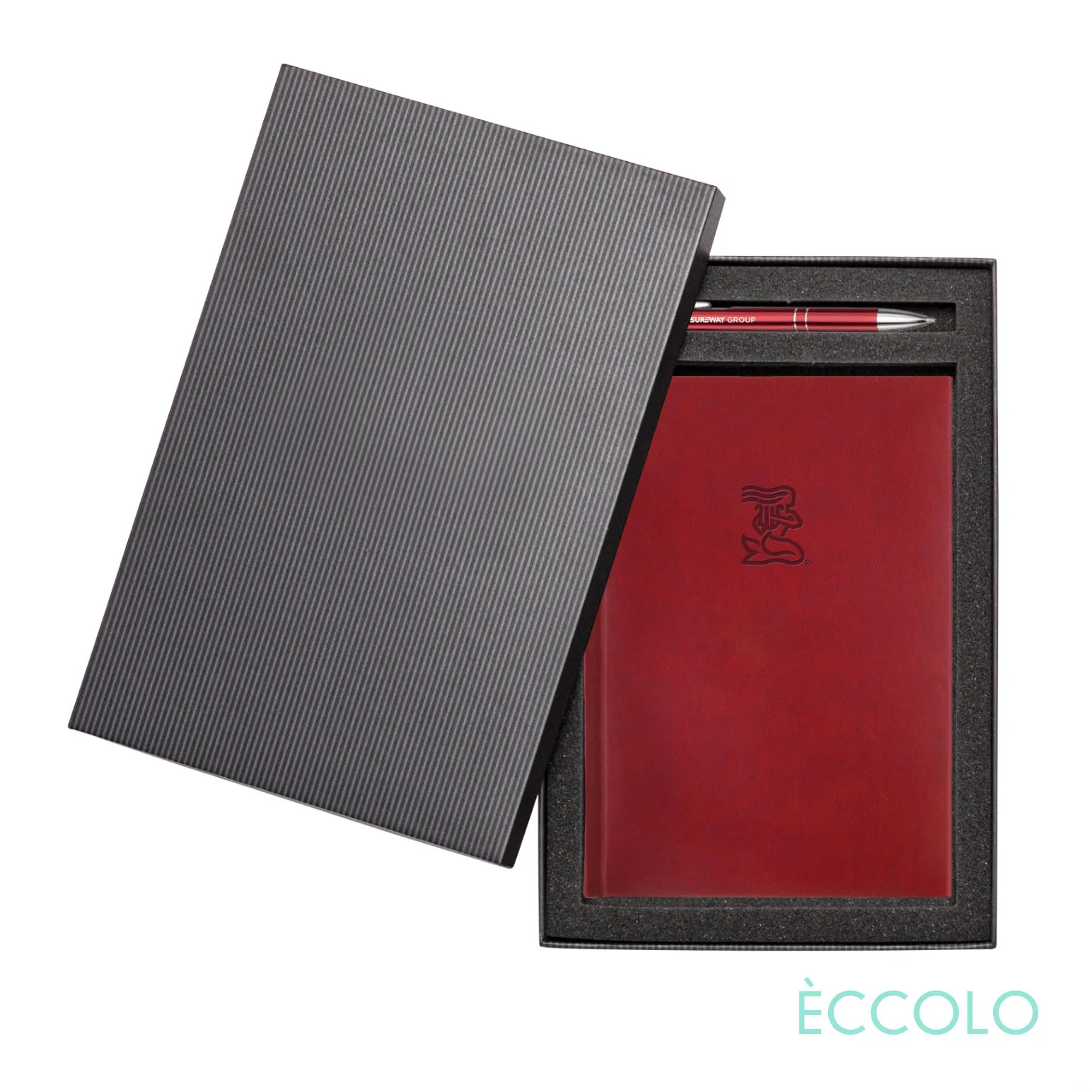 Journal & Clicker Pen Gift Set, Red/Red