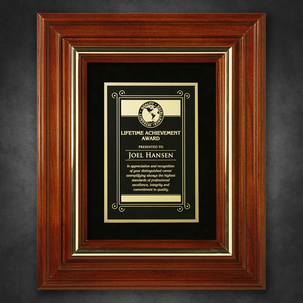 Americana Plaque with Velour 11-3/4" x 9-3/4" — Cherry Red/Black/Gold