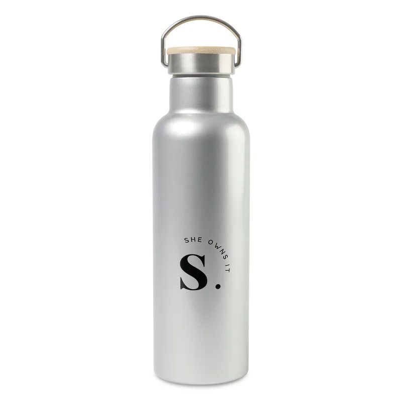 Aviana™ Metallics Double Wall Stainless Steel Wine Bottle - 25 Oz. - Metallic Silver