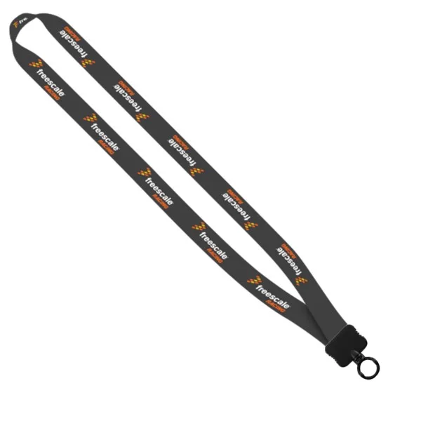 3/4" Dye-Sublimated Stretchy Elastic Lanyard with Plastic Clamshell and Plastic O-Ring view 5