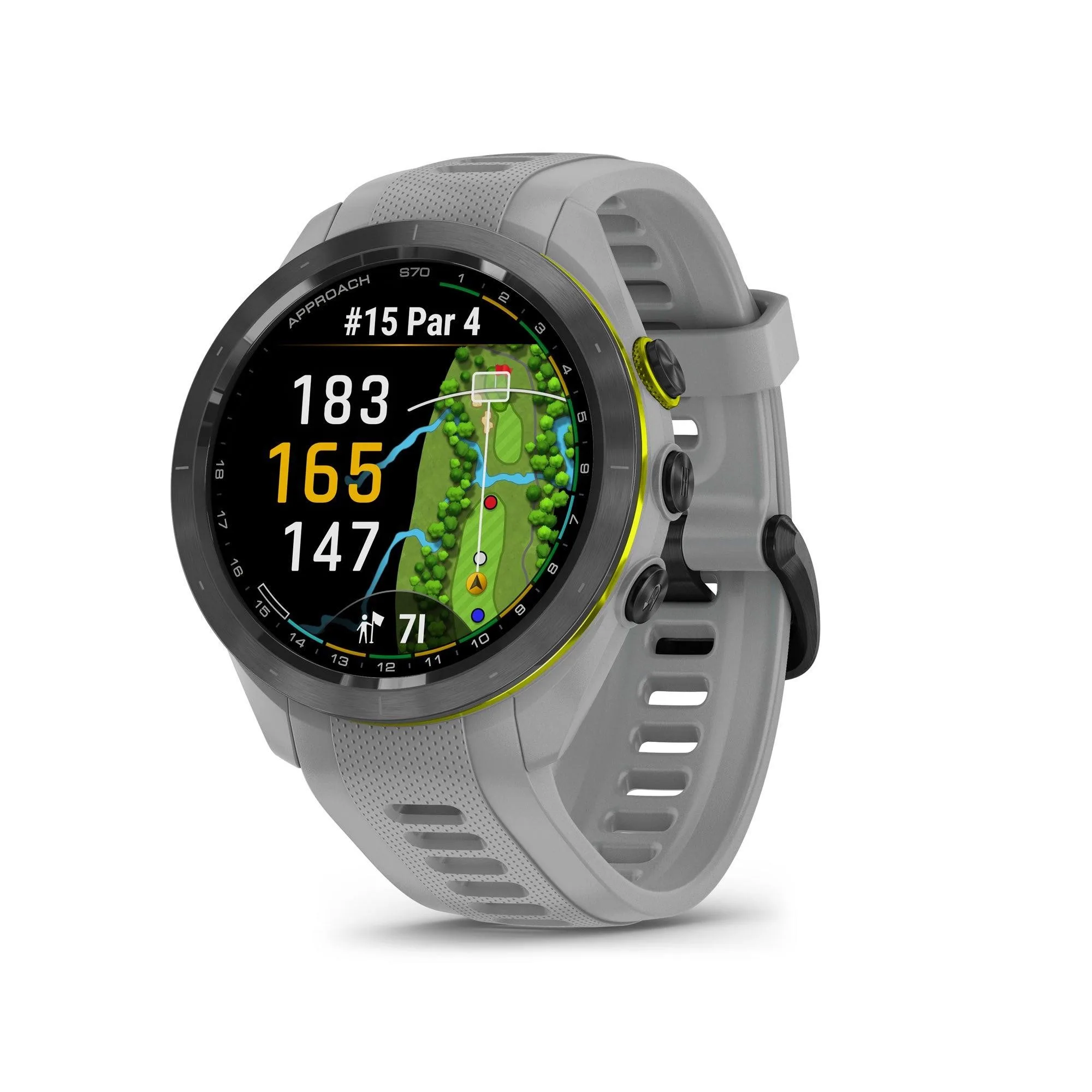Garmin Approach S70 42Mm Golf Watch Black Bezel W/ Gray Silicone Band