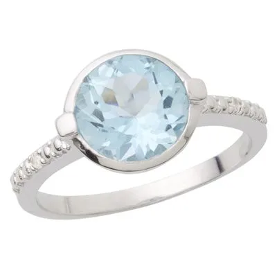 Jilco Inc Blue Topaz & Diamond Accent Ring - Size 6