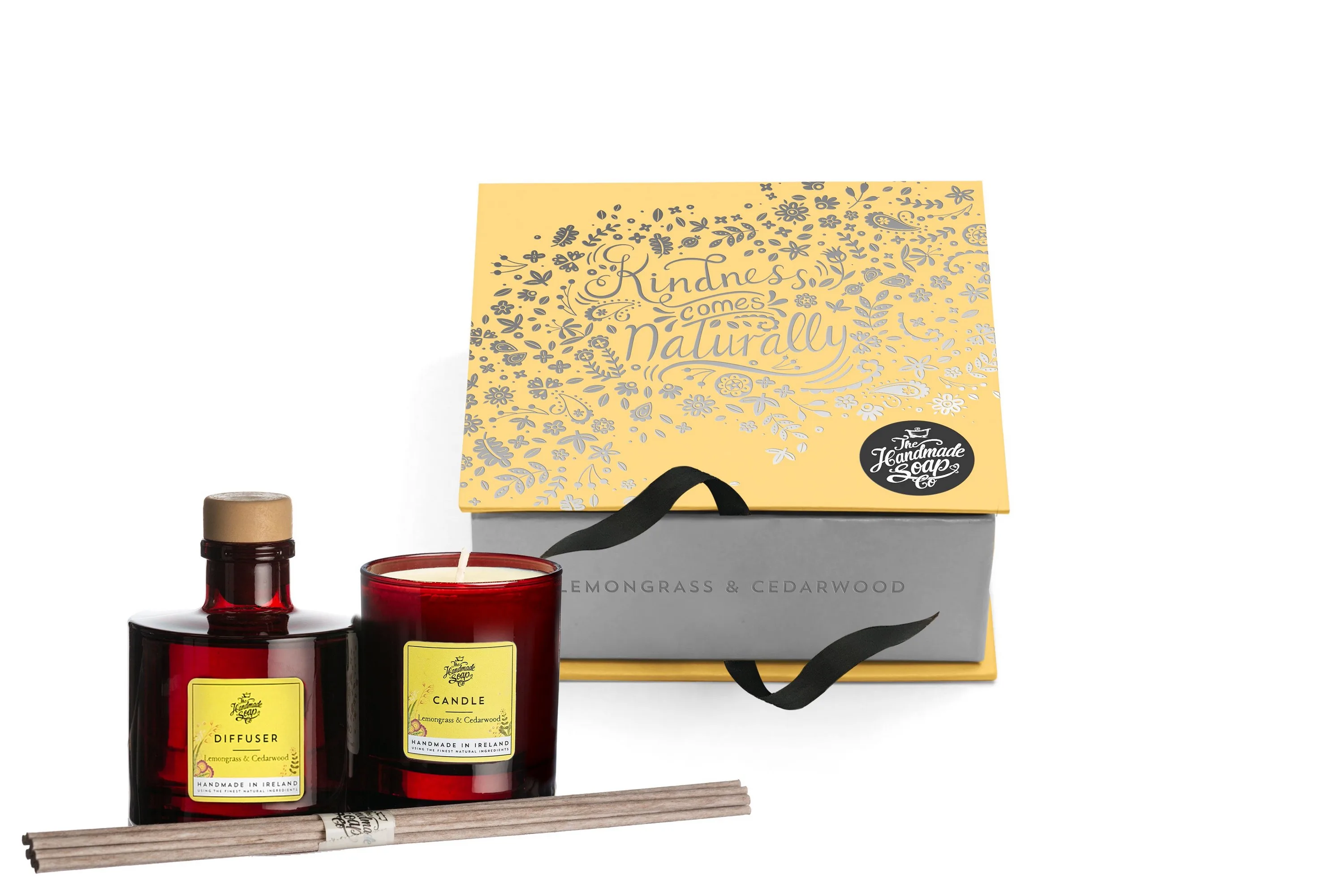 The Handmade Soap Co Candle And Diffuser Set - Lemongrass And Cedarwood