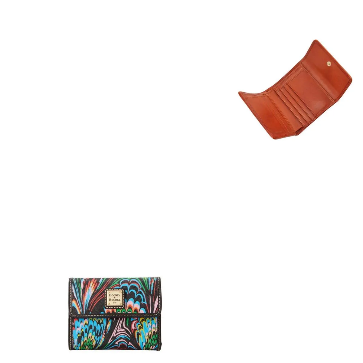 Dooney & Bourke Plumes Small Flap Wallet - Black