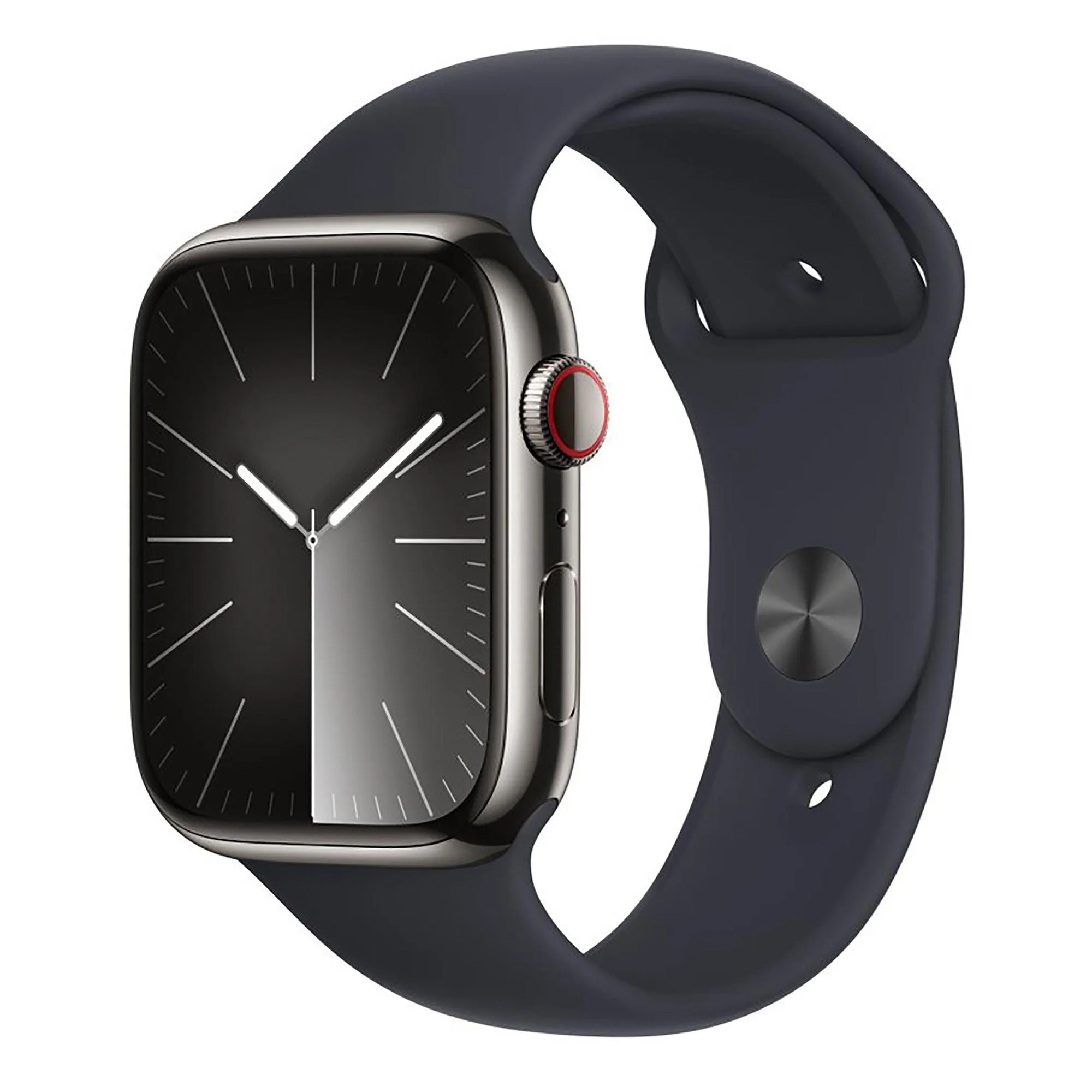 Apple Watch Series 9 Gps + Cell 45Mm Graphite Ss Case W/ Midnight M/L Sport Band