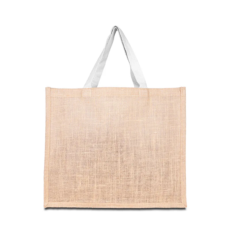 Jute Tote Bag w/Cotton Webbing Handle view 2