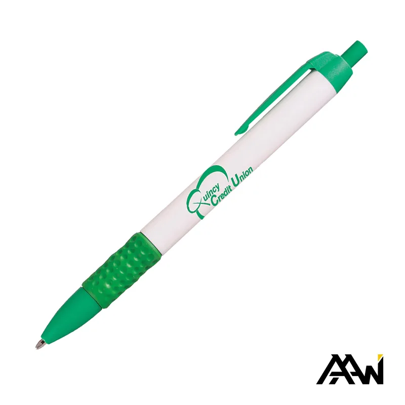 White Barrel, 1 Color, 1 Location Imprint, White / Green