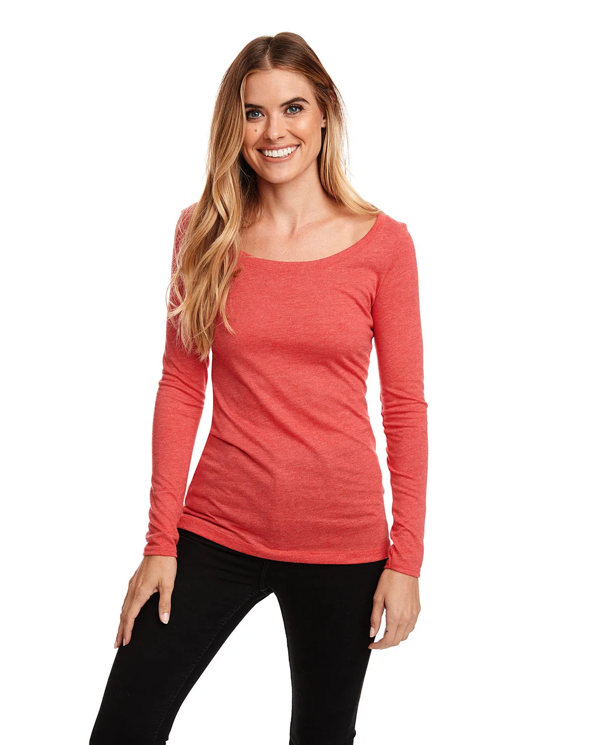 NEXT LEVEL APPAREL Ladies' Triblend Long-Sleeve Scoop view 3
