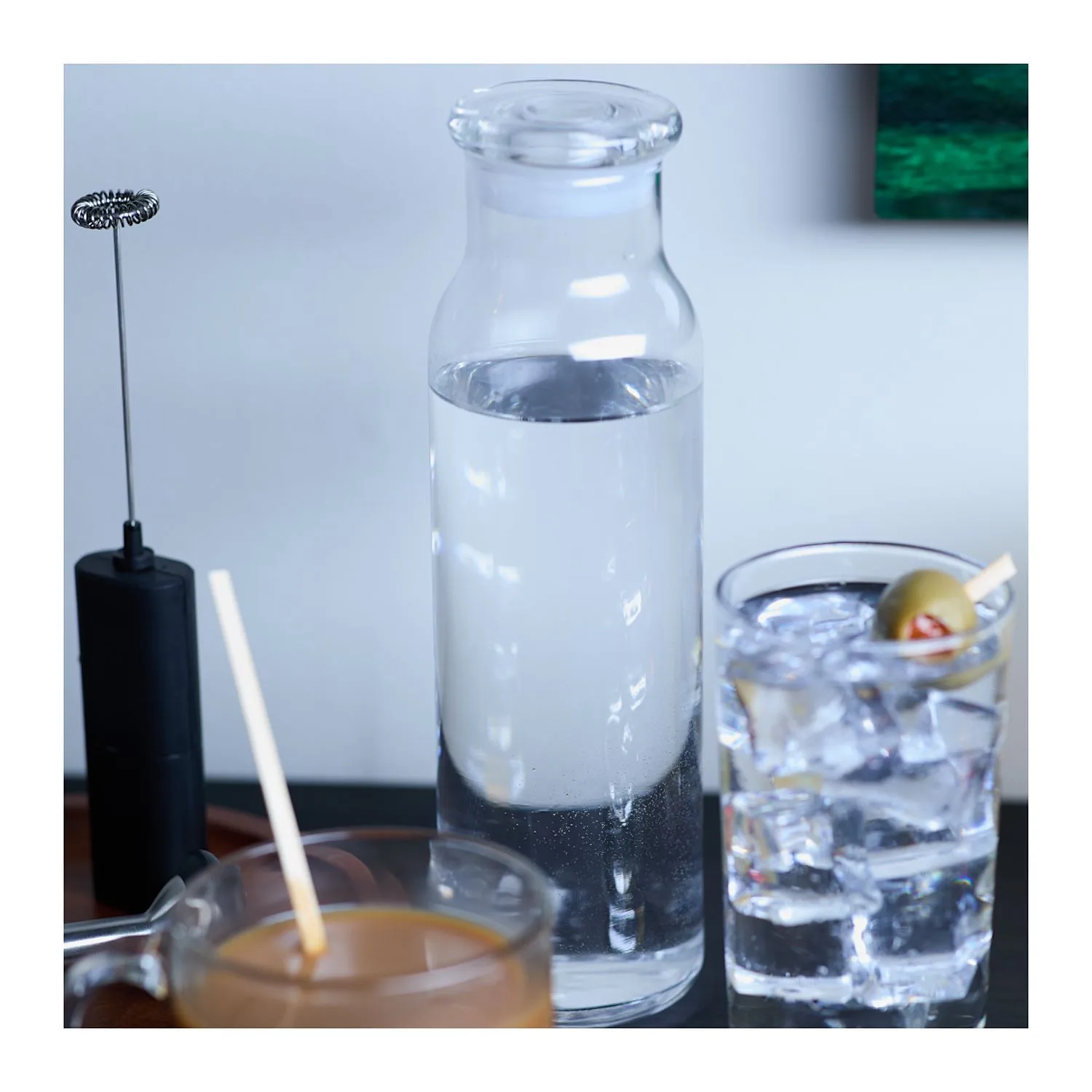 Libbey 24 oz Glass Water Bottle with Press-On Lid view 3