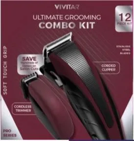 Vivitar® Maroon Ultimate Grooming 12-Pc Combo Kit