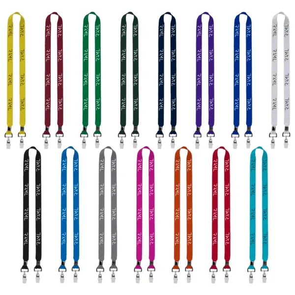 IMPORT Rush 3/4" Polyester 2-Ended Lanyard with Dual Silver Metal Crimp & Split-Ring view 2