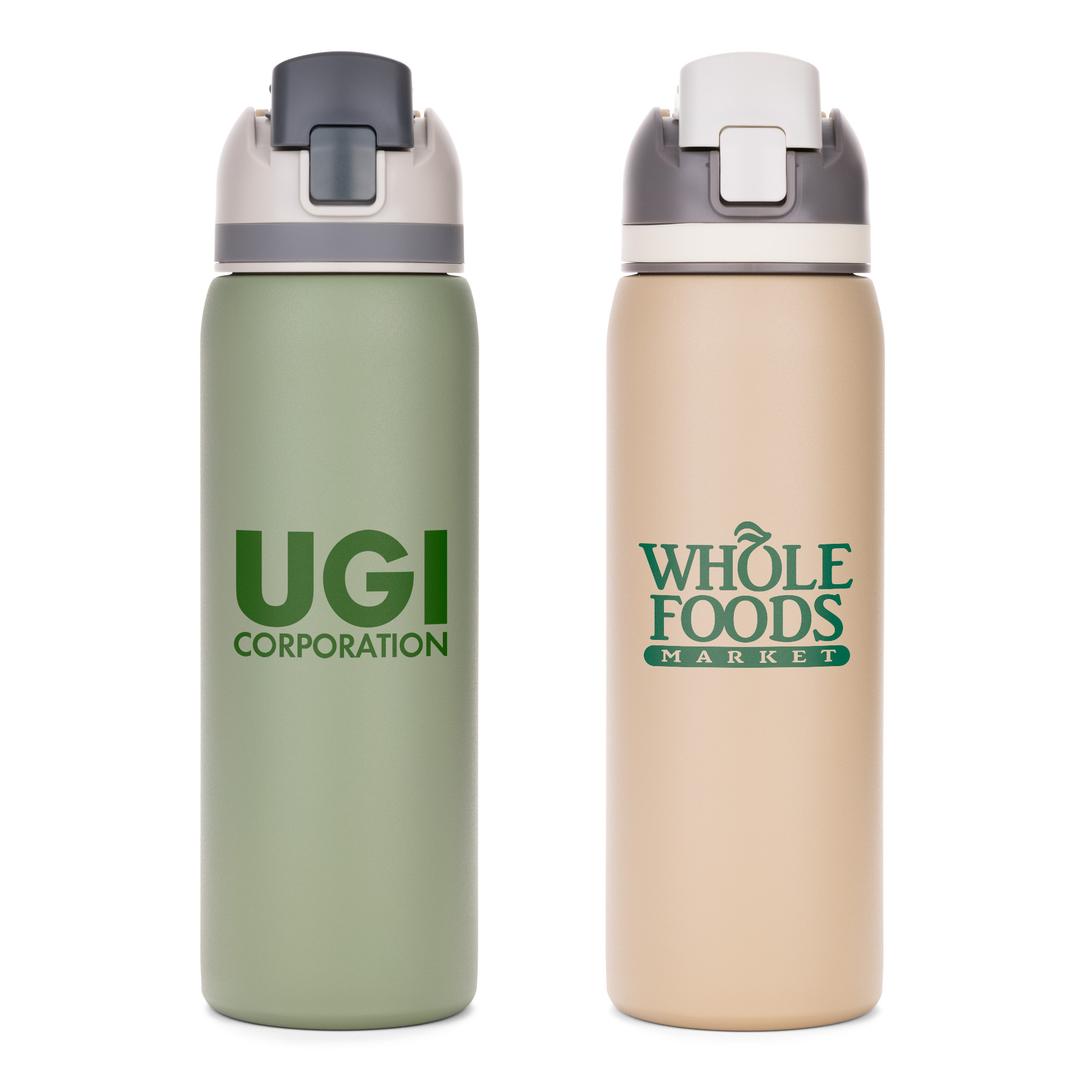 Three-Toned 27 Oz. Stainless Steel Straw Bottle