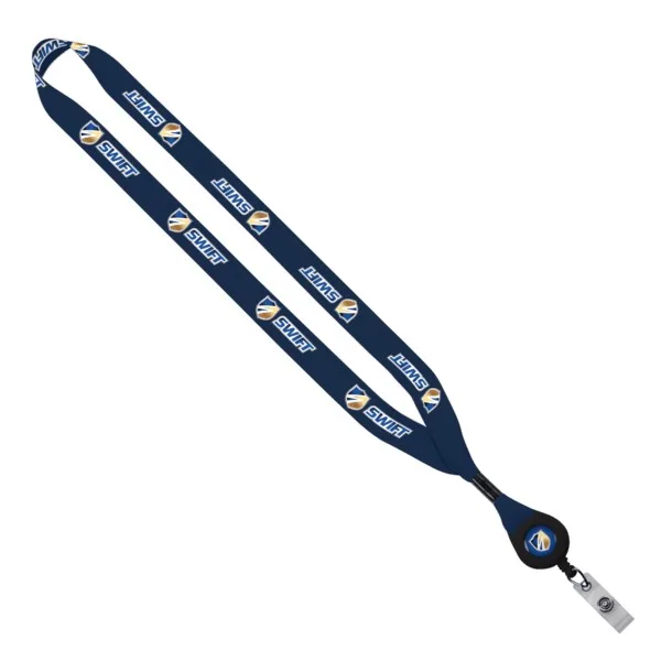 3/4" rPET Dye-Sublimated Lanyard with Metal Crimp And Badge Reel view 7