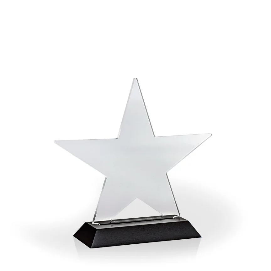 Star Track Award with Black Wood Base, Small - UV Print view 2