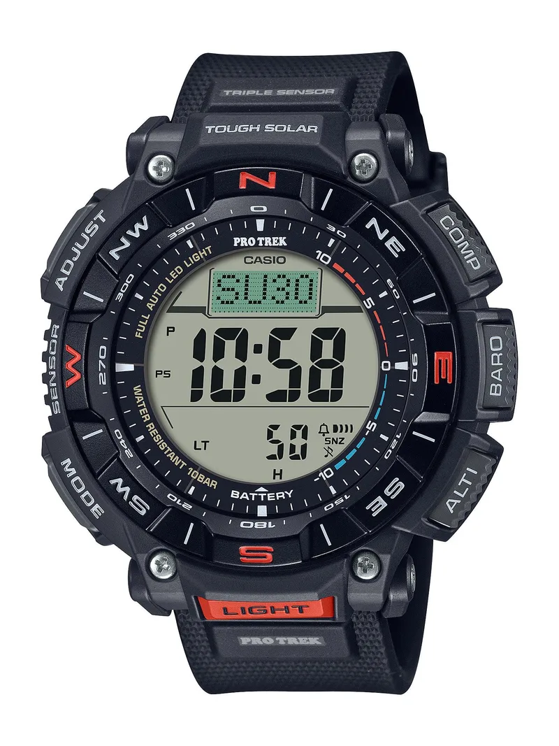 Casio Pro Trek Triple Sensor Digital Black Biomass Plastic Watch
