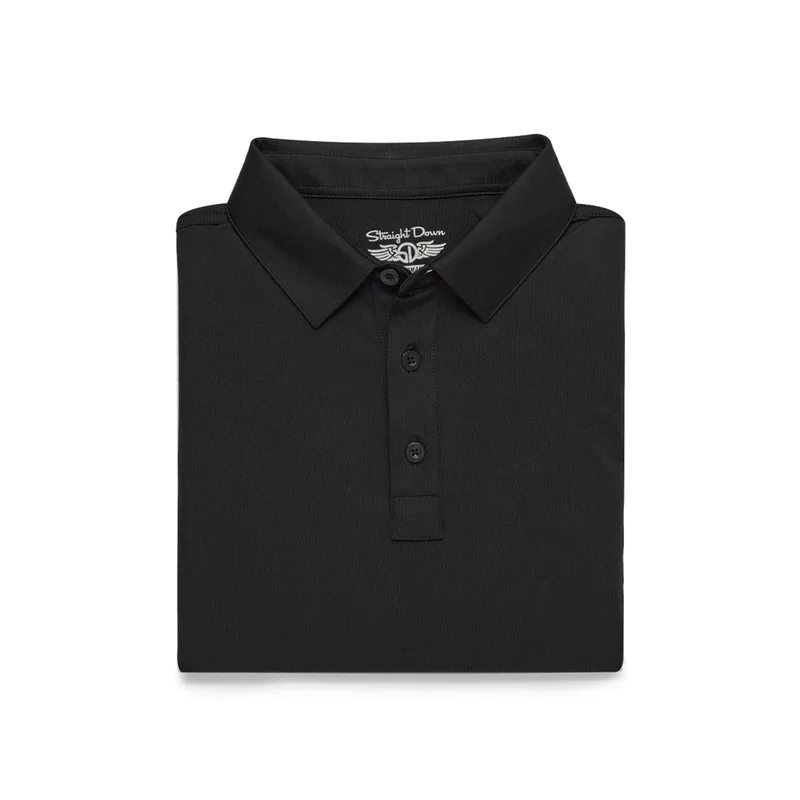 Straight Down Olympic Polo - Black