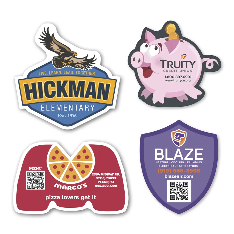 Custom Corner Flat Flexible Magnet up to 10 Sq In