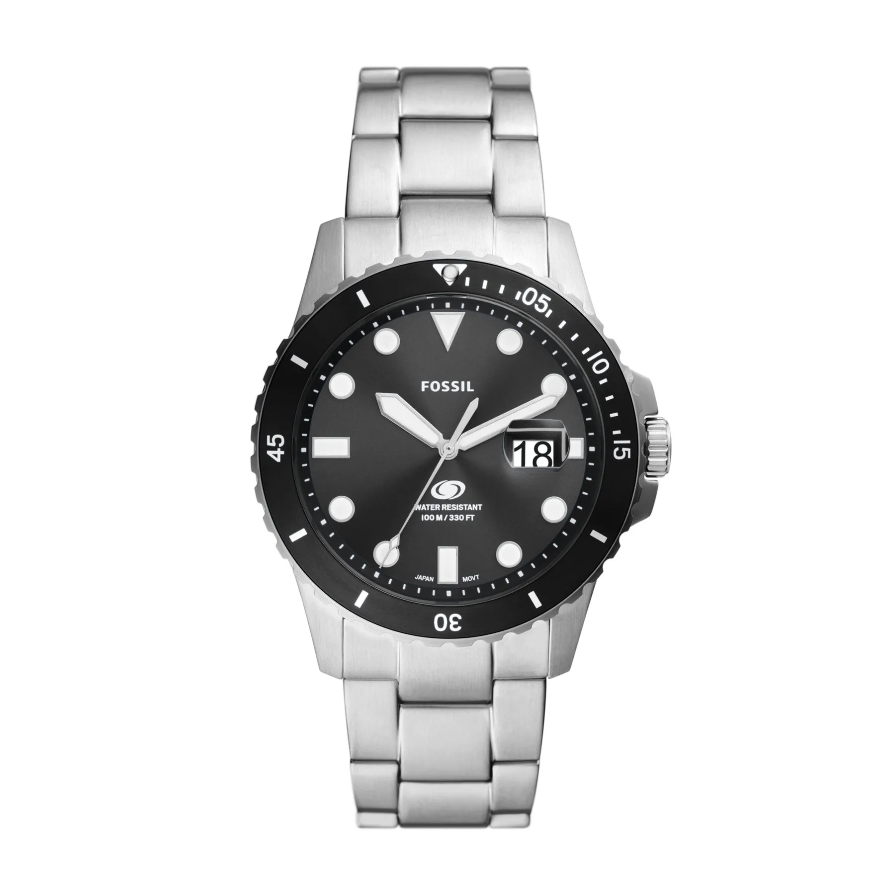 Fossil Men's Blue Dive Three-Hand Date Stainless Steel Watch