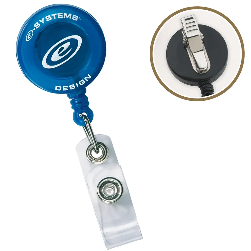 Round Badge Reel w/Alligator Clip