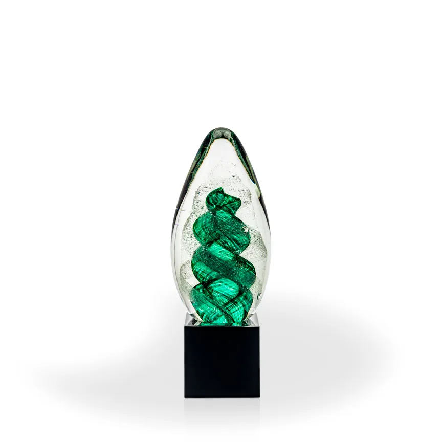 Clifton Art Glass Award - Black Cube view 2