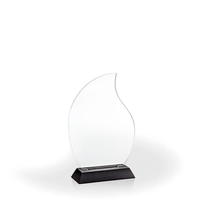 Flame Award with Black Wood Base, Small - UV Print view 2