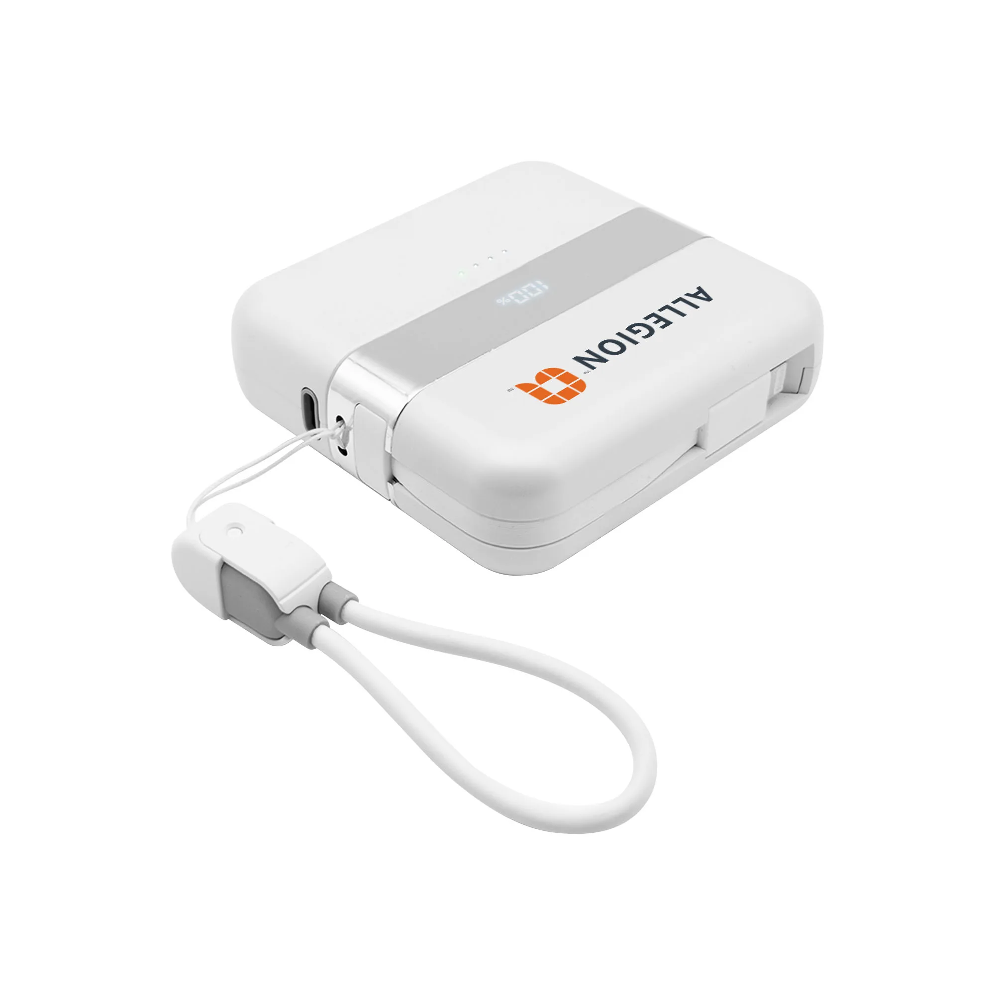 Gemini Two Piece Shareable 10,000 mAh Power Bank with Charging Cable Loop