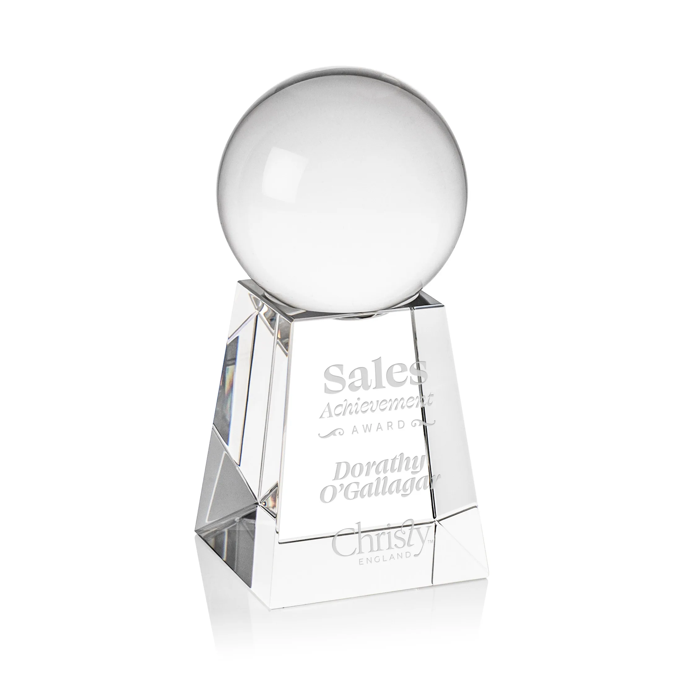 Crystal Ball Award on Tall Base — Crystal Ball Award on Tall Base