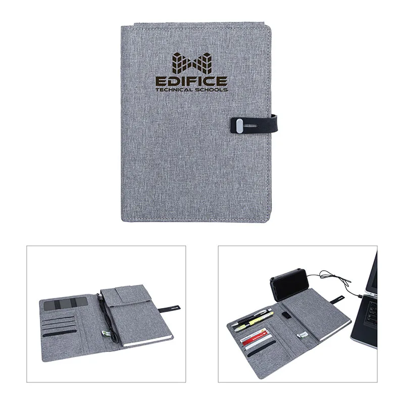 Binghamton RPET Padfolio w/ Wireless Phone Charger