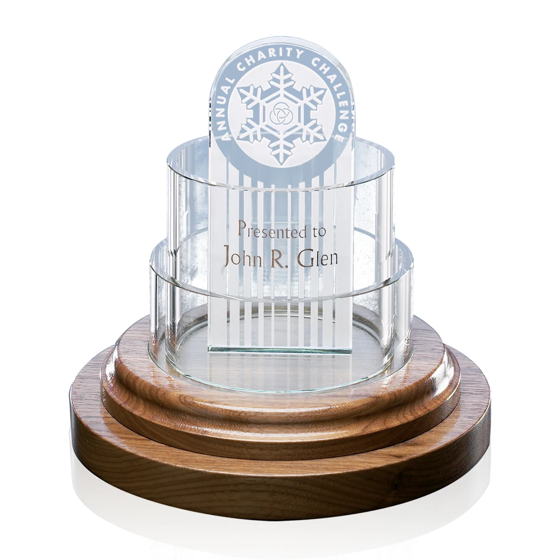 Cylinder Award - Starfire/Walnut