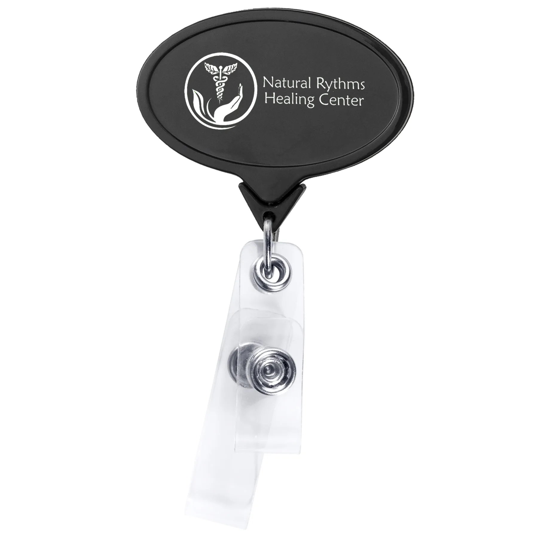 Anti-Microbial Oval 2 Strap Retractable Badge Reel view 3