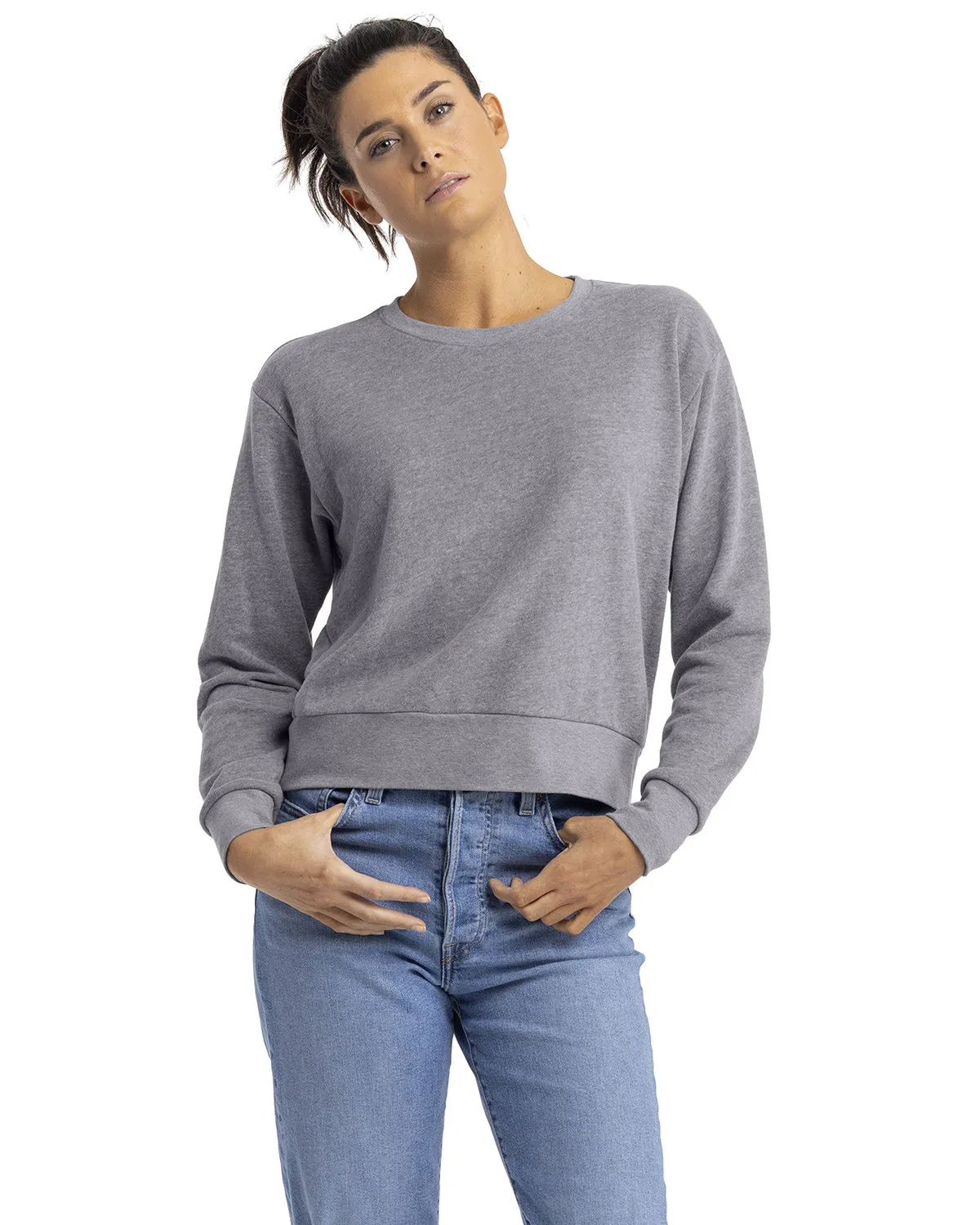 NEXT LEVEL APPAREL Ladies' Laguna Sueded Sweatshirt view 3