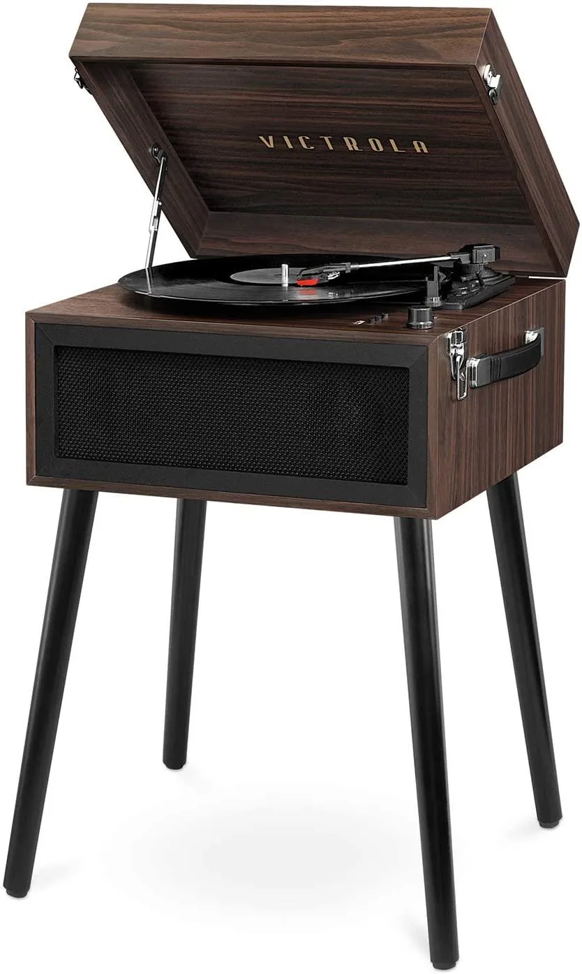 Victrola Bluetooth Record Player Stand w/3-Speed Turntable-Espresso