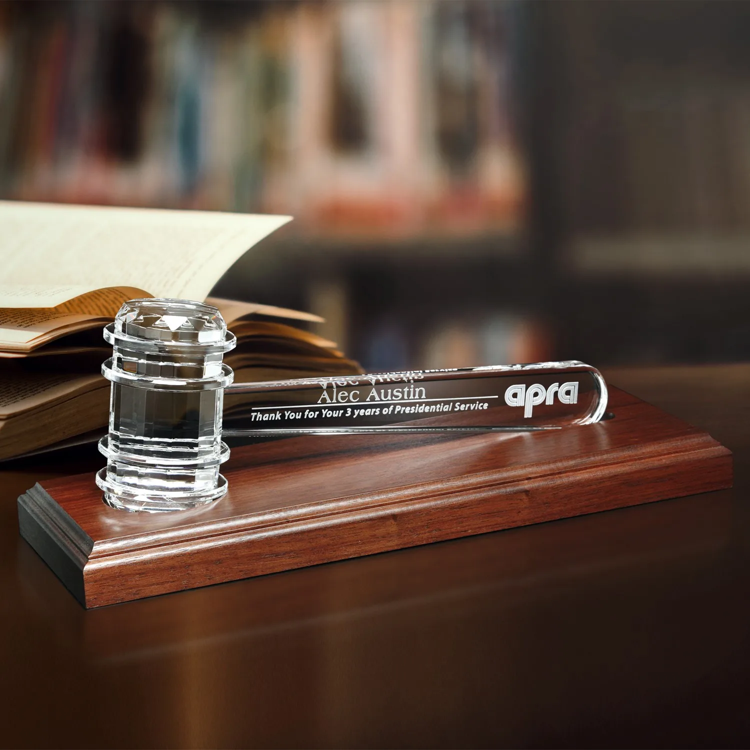 Crystal Gavel on Royal Finish Base 11-1/2" W