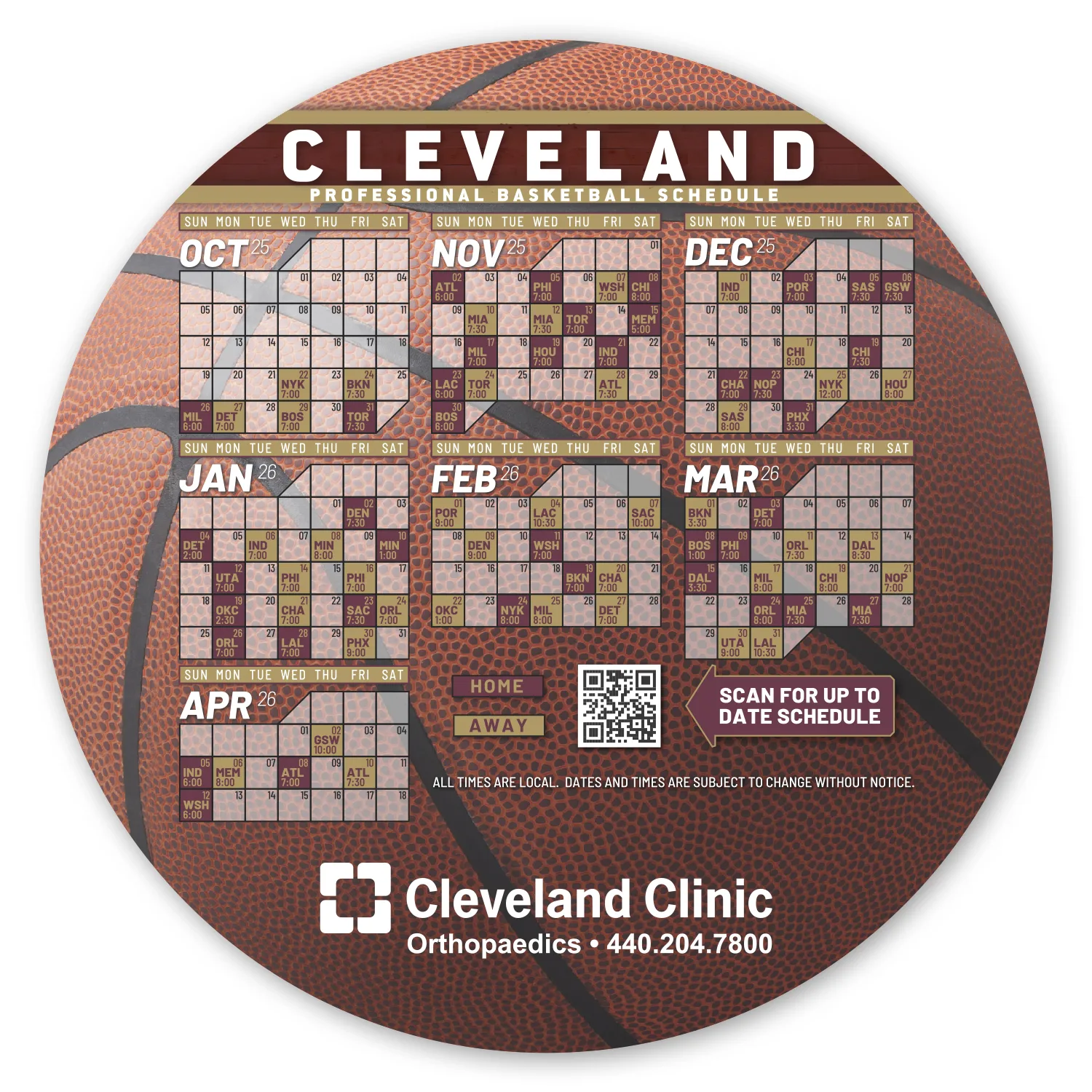Basketball Ball Schedule