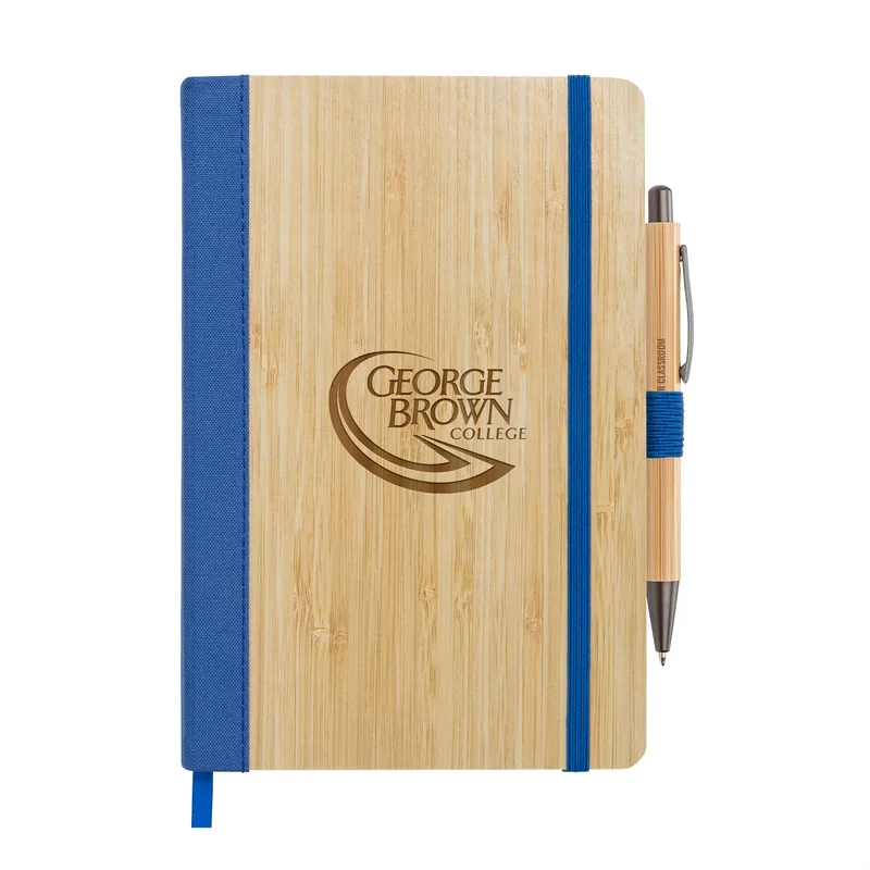 Notebook & Clicker Pen, Blue / Gun Metal